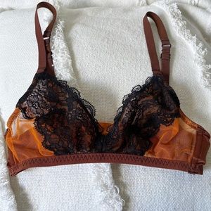 & OTHER STORIES LACE MESH BRALETTE